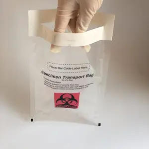 Lab medicine ldpe borsa a marsupio in plastica a chiusura lampo con chiusura a cerniera in plastica borsa a tenuta stagna 95kpa per ospedale