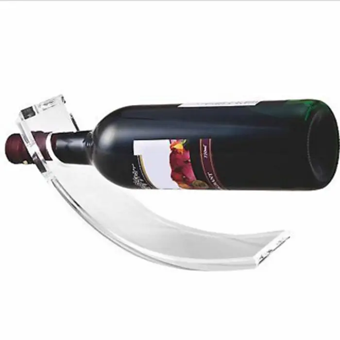 Clear Acrylic Arc Design Wine Rack Display Stand, Single Bottle Holder
