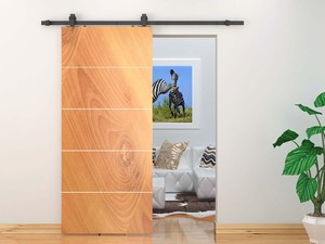 Intérieur en bois porte de <span class=keywords><strong>grange</strong></span> avec rail en acier au carbone - Product Image 3