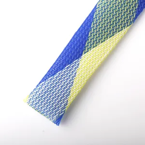 30毫米绿色/蓝色编织缠绕套管用于钢丝绳 Hider Cover Organizer