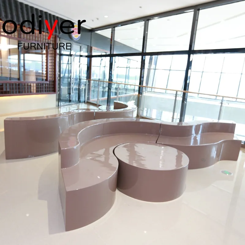 FRP/fiberglass shopping mall modern furniture design seat waiting bench chair