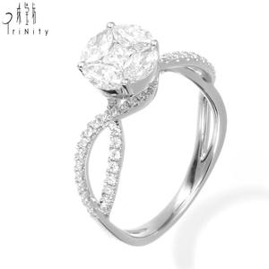 แหวนเพชรเจ้าหญิงสีทองขาว18K ทันสมัยล่าสุดสำหรับเด็กผู้หญิงเครื่องประดับคลัสเตอร์น่ารักสำหรับการหมั้นในวันวาเลนไทน์สำหรับงานแต่งงาน - Product Image 1