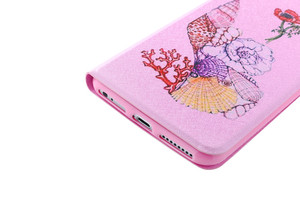 2017 Funda Libro Cuero <span class=keywords><strong>Bella</strong></span> <span class=keywords><strong>Flor</strong></span> Concha Para iPhone 7 7plus venta al por mayor - Product Image 3
