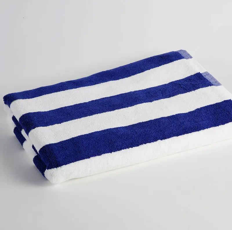 Cotton Hotel Blue And White Stripe Pool Towel