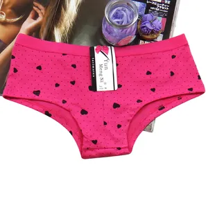 Yun Meng Ni Ladies Underwear Shorts Dots Hearts Printing Panties