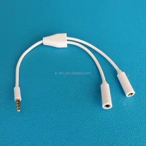 3.5mm stereo kabel splitter 1 laki-laki 2 perempuan 4-kutub