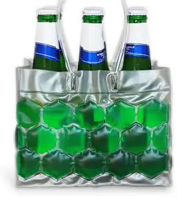 Manutenção de Refrigeração PVC Gel Refrigerador Garrafa de Vinho Saco de Gelo Flexível 6 Packs para Cervejas
