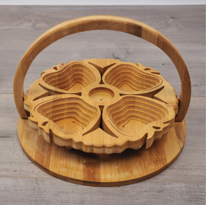Panier de fruits <span class=keywords><strong>en</strong></span> <span class=keywords><strong>bambou</strong></span> naturel, <span class=keywords><strong>corbeille</strong></span> déformable et pliable - Product Image 4