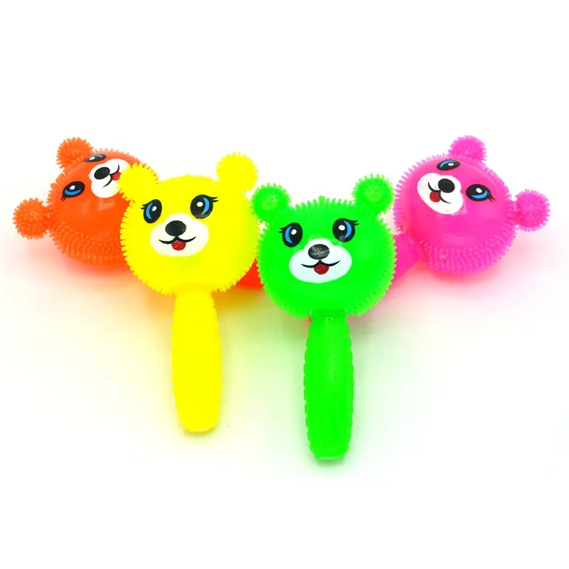 Bola de silbato de oso y Martillo para adultos, bola parpadeante colorida con luz LED, Juguetes Divertidos para fiestas y niños, artilugios de juguete