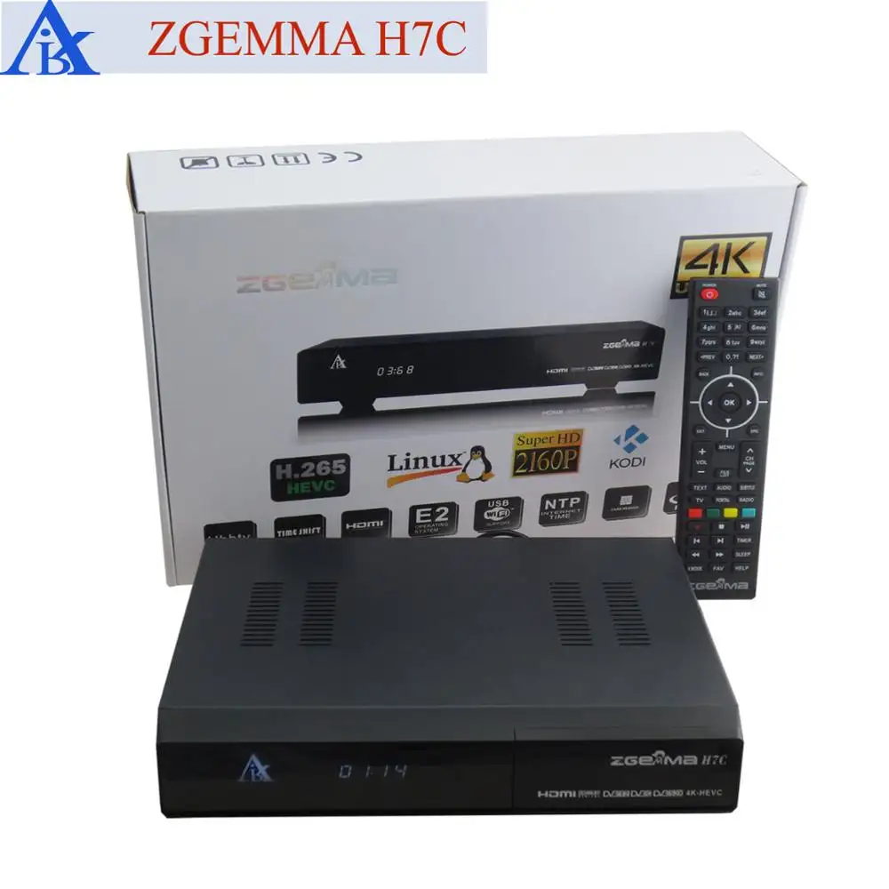 Super Großhandel Multistream Decoder und Media Player CI Plus Dual Core Linux OS ZGEMMA H7C DVB-S2/S2X + 2 * DVB-T2/C Dreifach-tuner