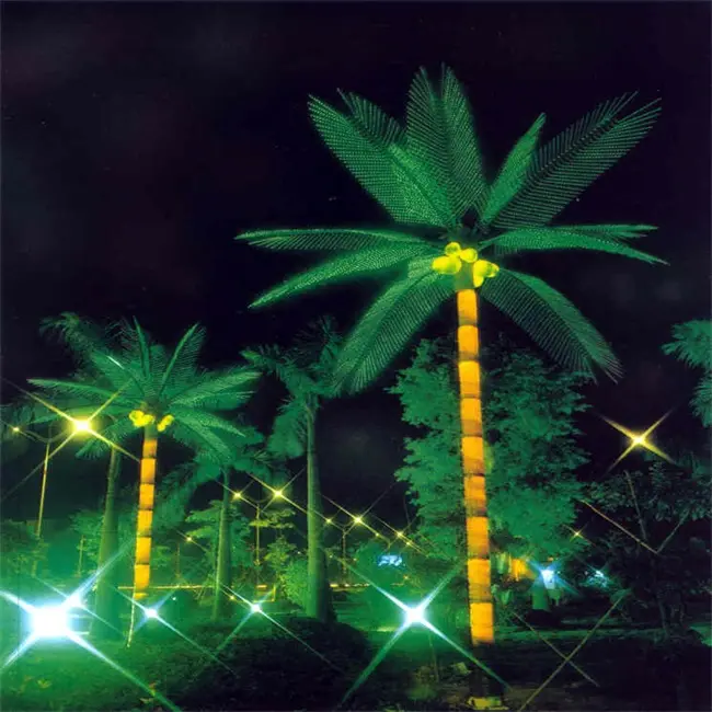 Large Outdoor waterproof coconut palm blossom decoration square park landscape luminous design led Tree Light