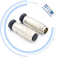 Conector de Panel de Cable AISG de 8 Pines con Brida DIN, Conjunto de Cable M16 con Conector JST