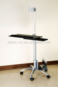 รถเข็นจอภาพเคลื่อนที่ปรับระดับได้ตามหลักสรีรศาสตร์ พร้อมขาตั้งจอ LCD แบบมีล้อ รองรับมาตรฐาน VESA หมุนได้ 360 องศา - Product Image 2