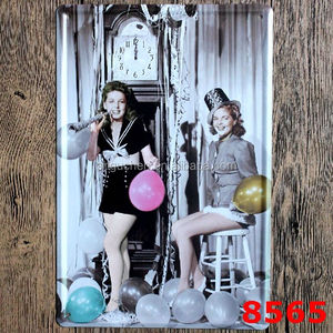 Comercio al por mayor de Pinup vintage Lady Cartel de chapa Bar pub hogar de La Pared Restaurante art Decor Retro Metal Poster - Product Image 3