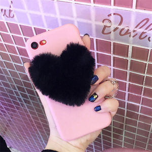 Moda suave peludo amor corazón patrón teléfono caso para el iPhone 8 7 más 6 6 s más X - Product Image 4