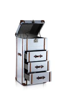 FAVORS Vintage Midcentury Antique Aluminum Chester Living Room <strong>Storage</strong> <strong>Trunk</strong> Cabinet Home <strong>Furniture</strong> - Product Image 5