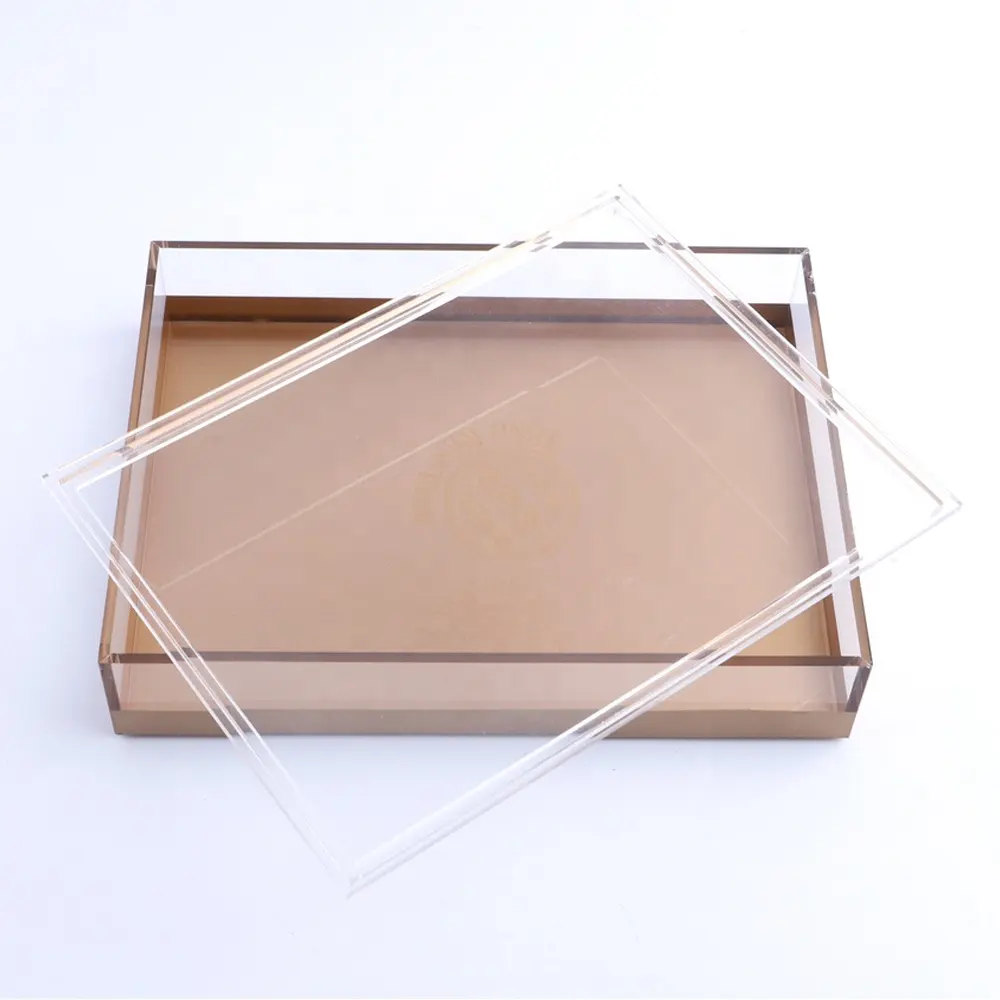 Clear acrylic serving display tray with lid