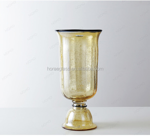Vases en <span class=keywords><strong>verre</strong></span> à vin et Martini, <span class=keywords><strong>Vase</strong></span> de fleur simple <span class=keywords><strong>soufflé</strong></span> à la main, de couleur dorée, - Product Image 3