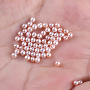 2-3mm दौर ताजे पानी मोती के साथ आधा-drilled छेद - Product Image 2