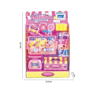 Ept brinquedos rosa meninas doces comida, caixa de compras, brinquedo, superfície, fingi, jogo de brinquedo