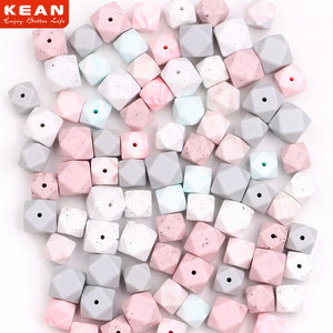 Fast Shipping Eco-friendly Safety Chewable <strong>Silicone</strong> <strong>Beads</strong> <strong>Silicone</strong> Hexagon <strong>Bead</strong> for Baby Teething - Product Image 1