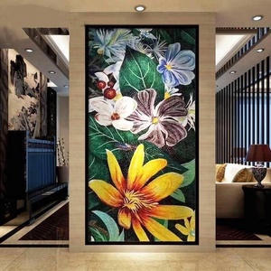 3D Flower <strong>Mosaic</strong> Tiles Sheet Crystal Glass Modern Water Resistant <strong>Mosaic</strong> <strong>Wall</strong> <strong>Art</strong> for Living Room External <strong>Wall</strong> Custom Murals - Product Image 3