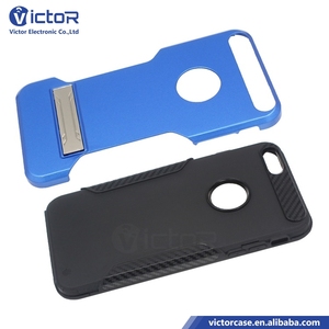 2017 productos más populares 2 en 1 TPU PC Combo fibra de carbono Funda para movil con la pata de cabra para iPhone 6 plus - Product Image 4