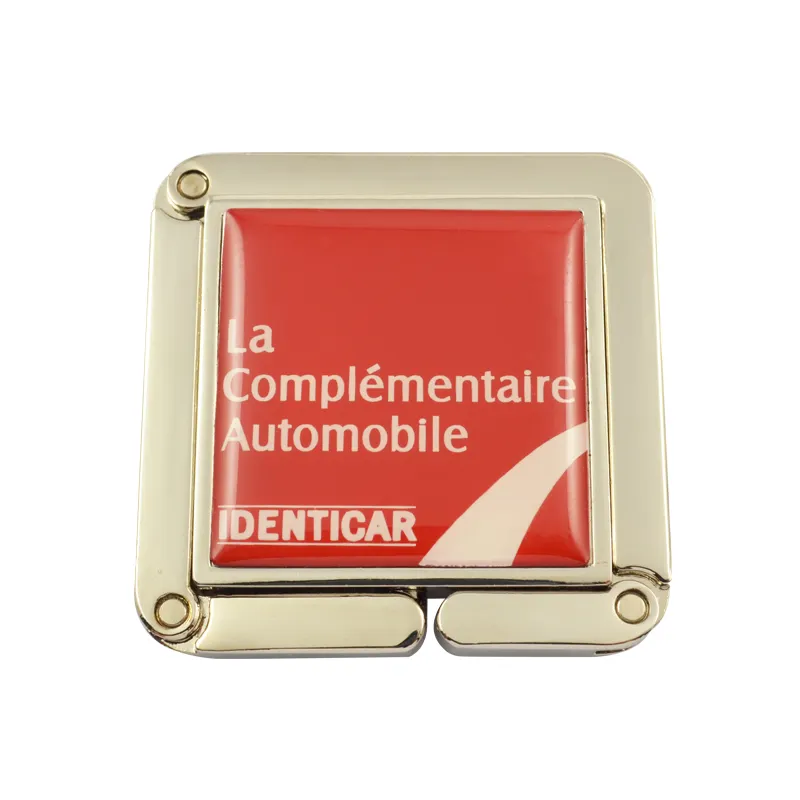 De forma personalizada de aleación de plata de diamantes de imitación plegable bolso del gancho del monedero del bolso de colgar titular