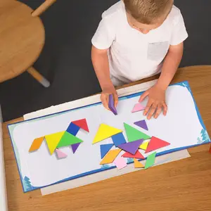Kid Educational Magnetic Tangram Puzzles with a Cardbox