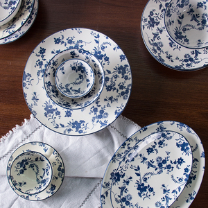<span class=keywords><strong>Service</strong></span> de table en céramique <span class=keywords><strong>bleu</strong></span> <span class=keywords><strong>et</strong></span> <span class=keywords><strong>blanc</strong></span> avec assiette, produit en porcelaine durable, catégorie de produits - Product Image 3