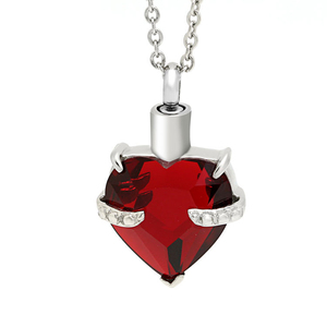 <span class=keywords><strong>Pendentif</strong></span> d'urne de cendres en cristal, bijoux de crémation en acier inoxydable marlaire, <span class=keywords><strong>pendentif</strong></span> Ruby en forme de cœur - Product Image 1