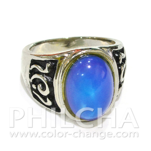 Anillo de piedra Ovalada para hombre y mujer, Color cambiante, Retro - Product Image 4