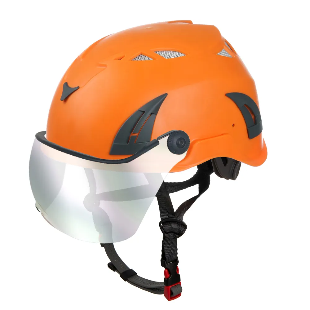 CE EN 12492 industrial safety helmets with visor rock climbing helmet