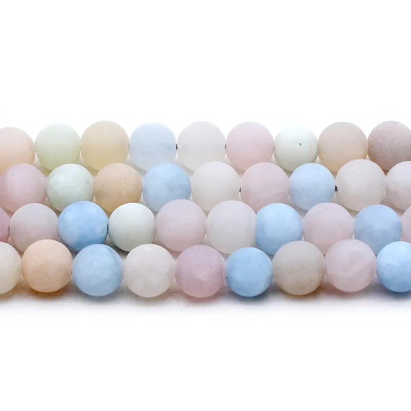 Yanqi — perles de pierre de bburine rose mat et givré, bijoux en pierre précieuse, morganite, nouveauté, (AB1584)