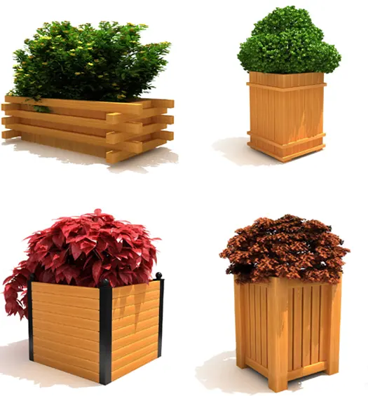 Decorazione esterna eco-friendly wpc giardino fioriera/vasi di fiori