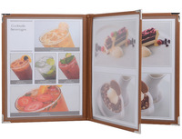 Mesa de restaurante personalizada Soportes de menú de cuero Cubierta de menú de cuero de plástico