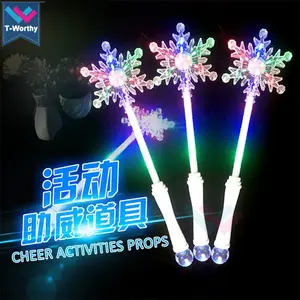 عصا ندفة الثلج ليد جديرة بالتجميع لإضاءة عيد الميلاد عصا سحرية للأطفال تعمل بالبطارية والألعاب والهدايا - Product Image 2