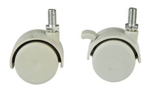 30mm 40mm <span class=keywords><strong>50mm</strong></span> Schwenkbare Doppelrad-Möbelrollen mit Gewinde - Product Image 5