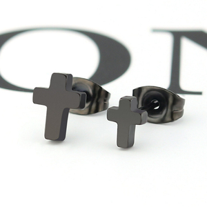 Religious Fashion Jewelry Simple Jesus Christ Crucifix Christian <strong>Earrings</strong> <strong>Cross</strong> Titanium Steel Women Gold Stud <strong>Earrings</strong> <strong>Men</strong> - Product Image 6