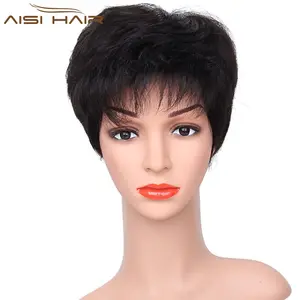 Aisi Hair, высококачественные короткие прямые индийские человеческие волосы, парики, короткие человеческие волосы для женщин