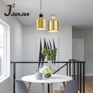 2017 moderno nuovo design elettrolitico hollow oro <span class=keywords><strong>paralume</strong></span> e14 ciondolo appeso luce - Product Image 3