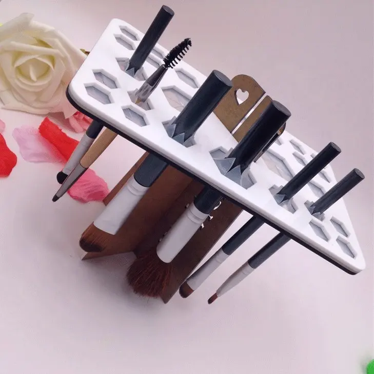 Acrylic factory hot saling different shapes colors makeup brush drying rack organizer stand holder