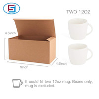 Boîte d'emballage en carton en forme de livre marron avec pochettes pour tasses, en matériaux recyclés et pelliculage mat, pour la promotion