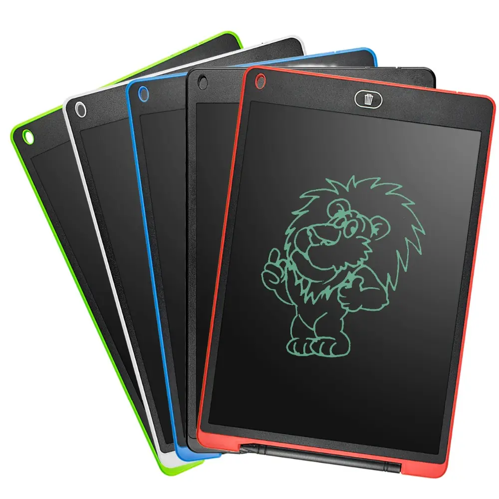 Hot Bán Văn Phòng Phẩm 12 Inch LCD Viết Tablet Kids Vẽ Board Magnetic Ban Cho Trẻ Em Memo Pads Nút Di Động CR2025