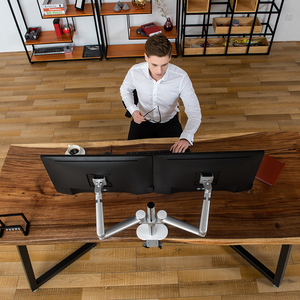 Nuevo estilo, soporte de brazo de Monitor dual, montaje de brazo de Monitor de escritorio, montaje de poste de escritorio para LCD de 17-32 pulgadas, abrazadera de <span class=keywords><strong>Base</strong></span> de 90 grados - Product Image 3