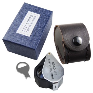 30x Magnifying 21mm Triplet Optical Glass LED Light Jeweler Loupe Gem Gemstone Identifier Tool - Product Image 2