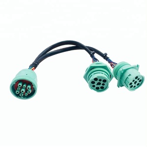 AOTAI Custom J1939 GPS Tipo <span class=keywords><strong>2</strong></span> Splitter Y Deutsch 9PIN J1939 Cable conector verde para herramienta de escáner - Product Image 1