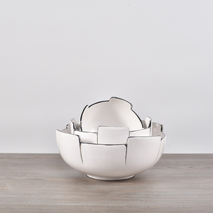 Multipla usato regalo di promozione articolo argento cerchio di frutta moderna ciotole/decorazione di cerimonia nuziale ciotola di ceramica per la decorazione domestica - Product Image 6