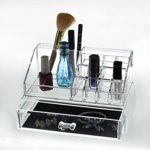 OEM claro al por mayor acrílico maquillaje caso con cajones - Product Image 4