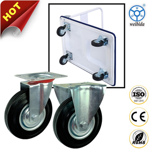 WBD 8 Zoll Schwenkbare Eisenkern-Gummi-Mülltonnenrollen für Abfallbehälter - Product Image 4